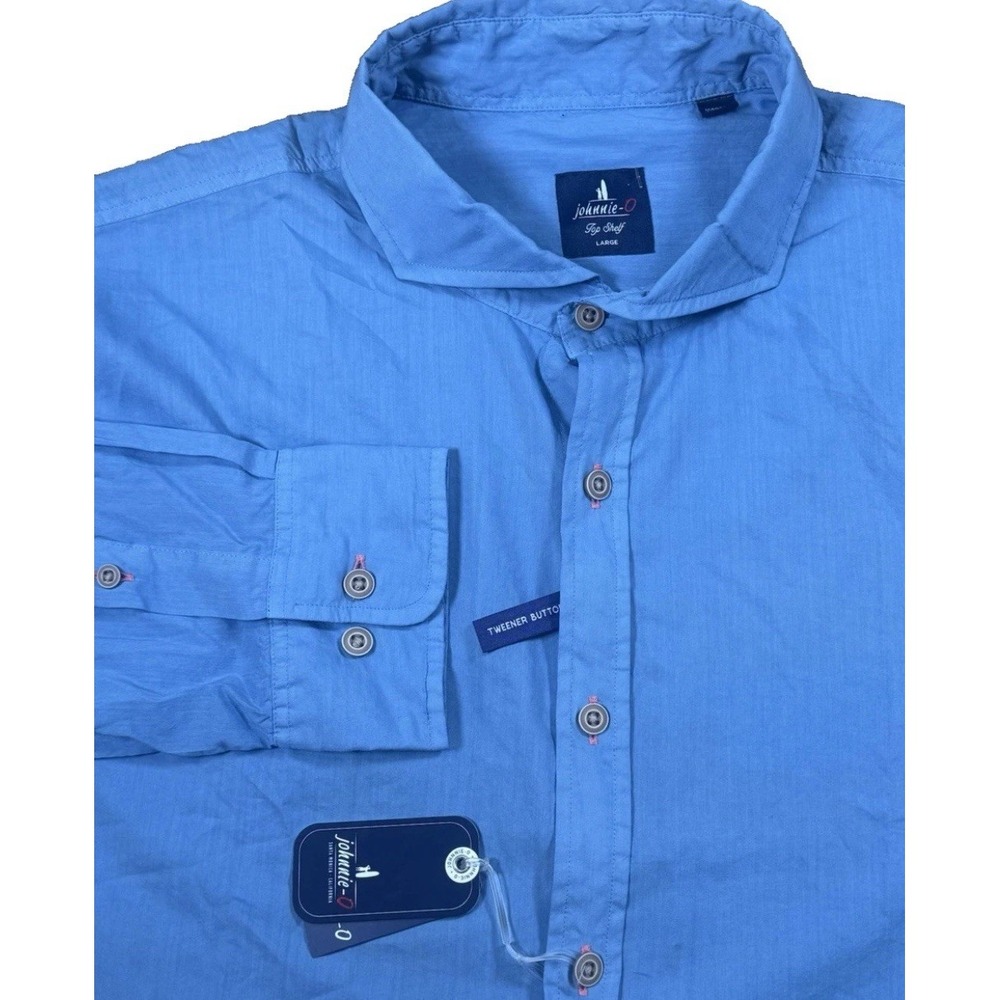 Johnnie-O Top Shelf Albin Men's Large Long Sleeve Button Up Shirt – Laguna Blue
